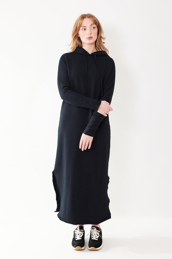 Waverly wearing Frank & Eileen James Hooded Cape Dress front view