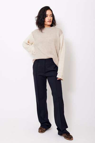 Amanda wearing Seventy Front Seam Trouser front view