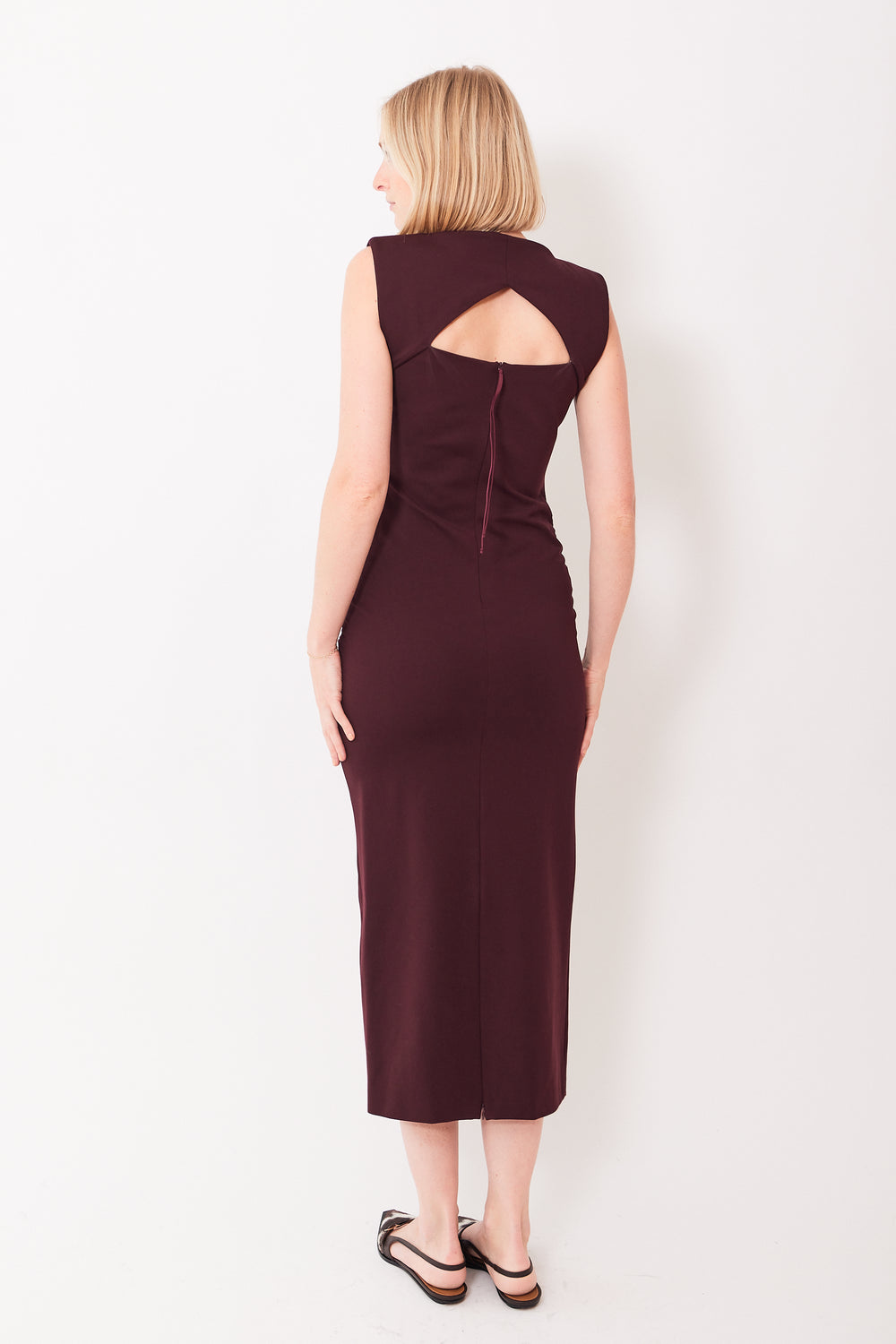 Madi wearing Dorothee Schumacher Emotional Essence Dress rear view