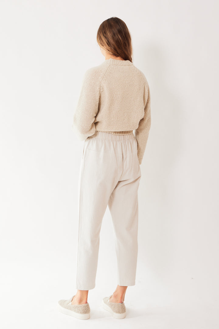 Mari wearing Evam Eva Narrow Pants rear view