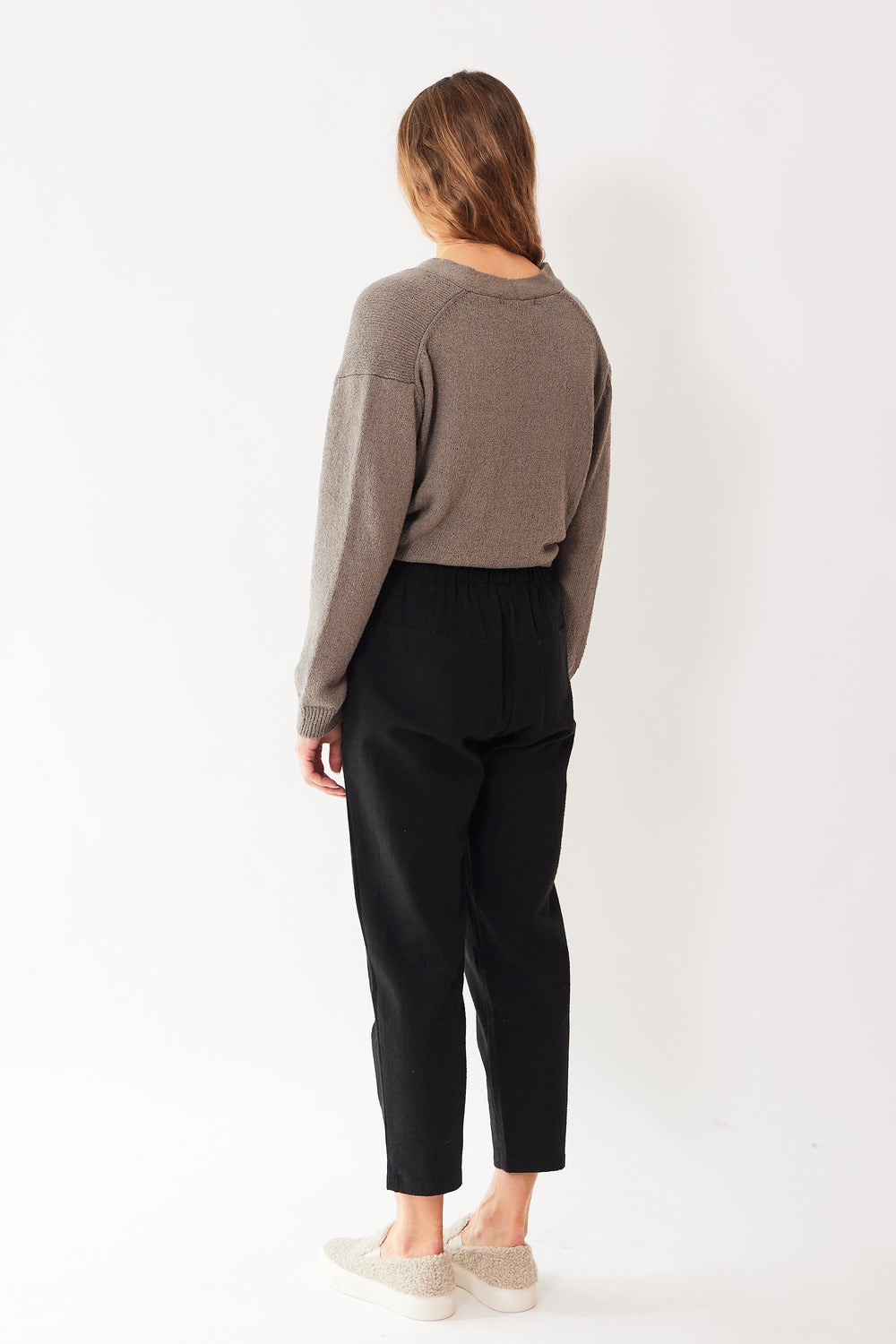 Mari wearing Evam Eva Wide Pants rear view