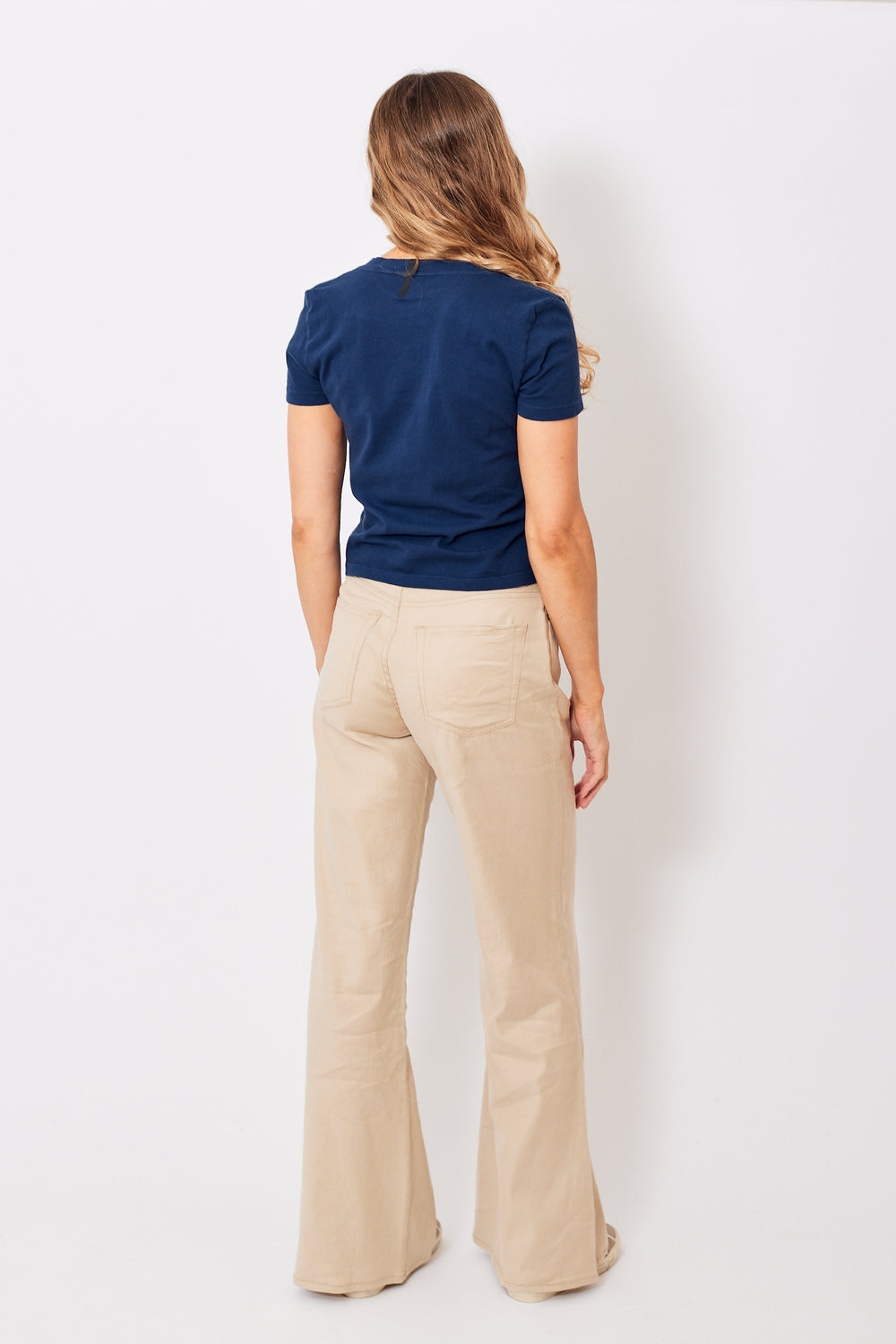 Mari wearing ASKK NY Juniper Wide Leg Pant rear view