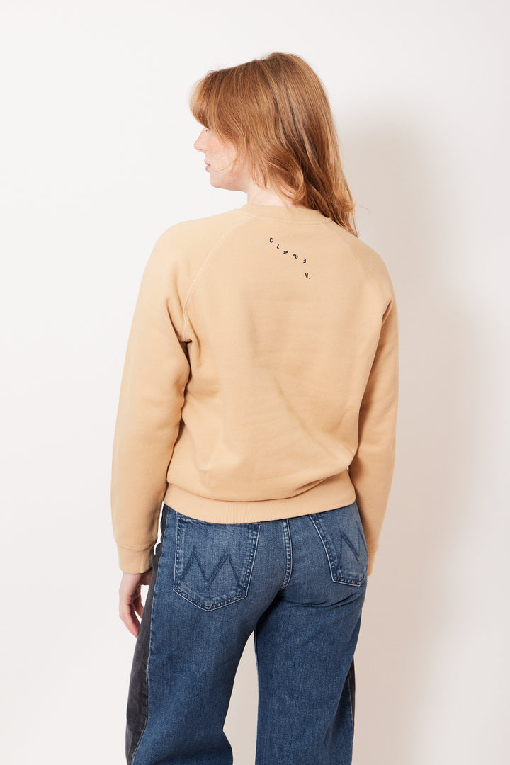 Waverly wearing Clare V. Sweatshirt rear view