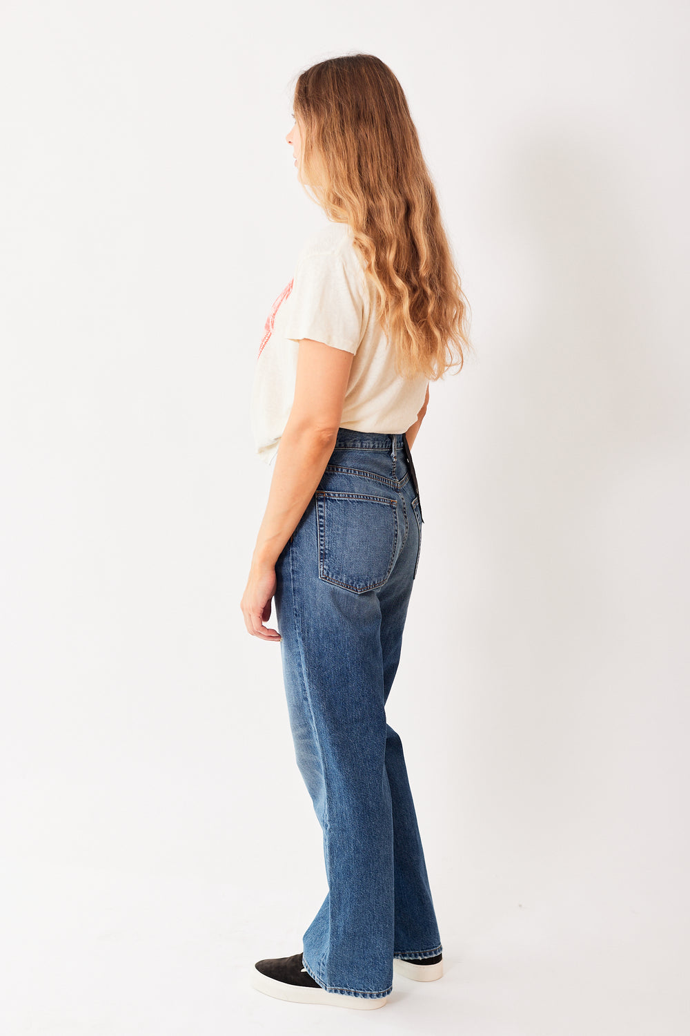 Mari wearing ASKK NY Straight Jean rear view