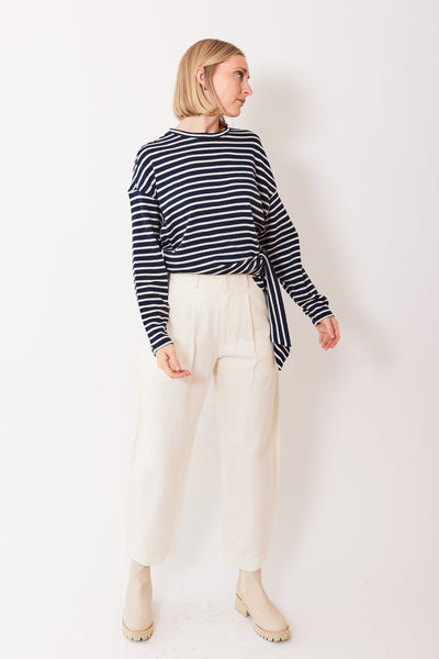 Madi wearing Apiece Apart Bari Crop Trouser front view