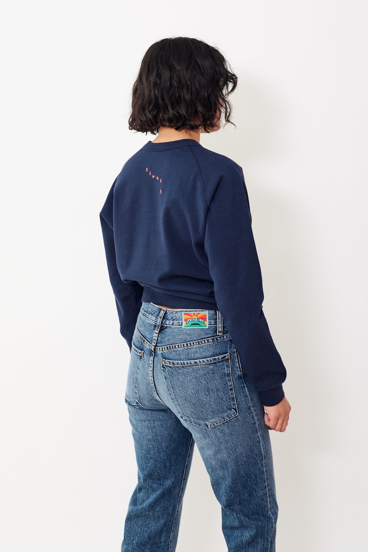 Clare V. Paris LA Sweatshirt - Navy/Green/Bright Poppy / S in 2023