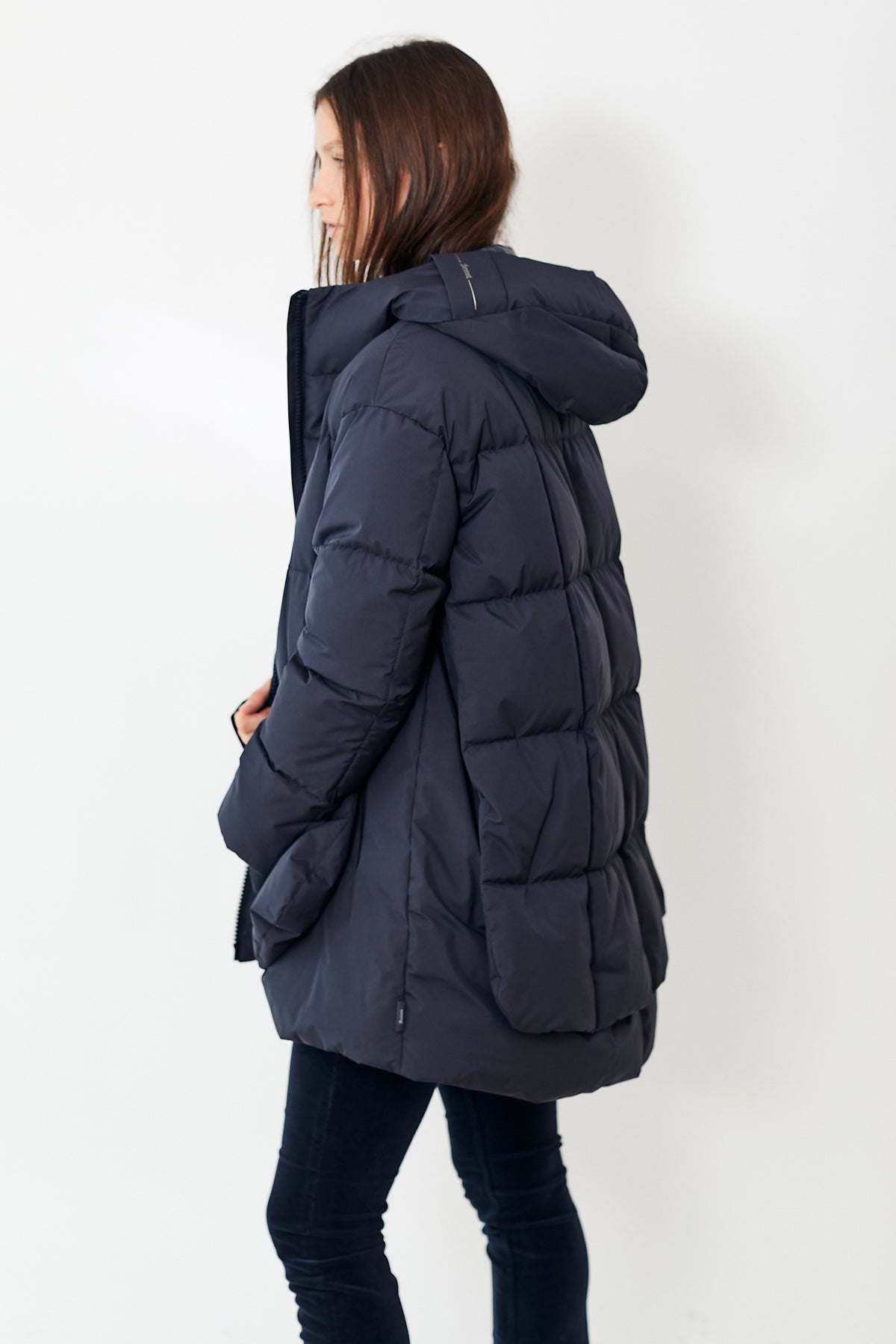 Herno Goretex Winstopper Grid Double Quilted Coat w/Fixed Hood ...